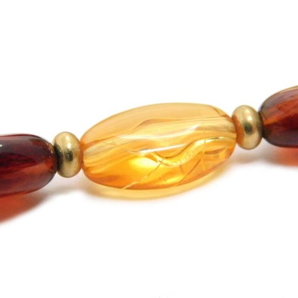 GIVENCHY Brown Amber Gold Plated Tortoiseshell Beads Necklace - Picture 9 of 10